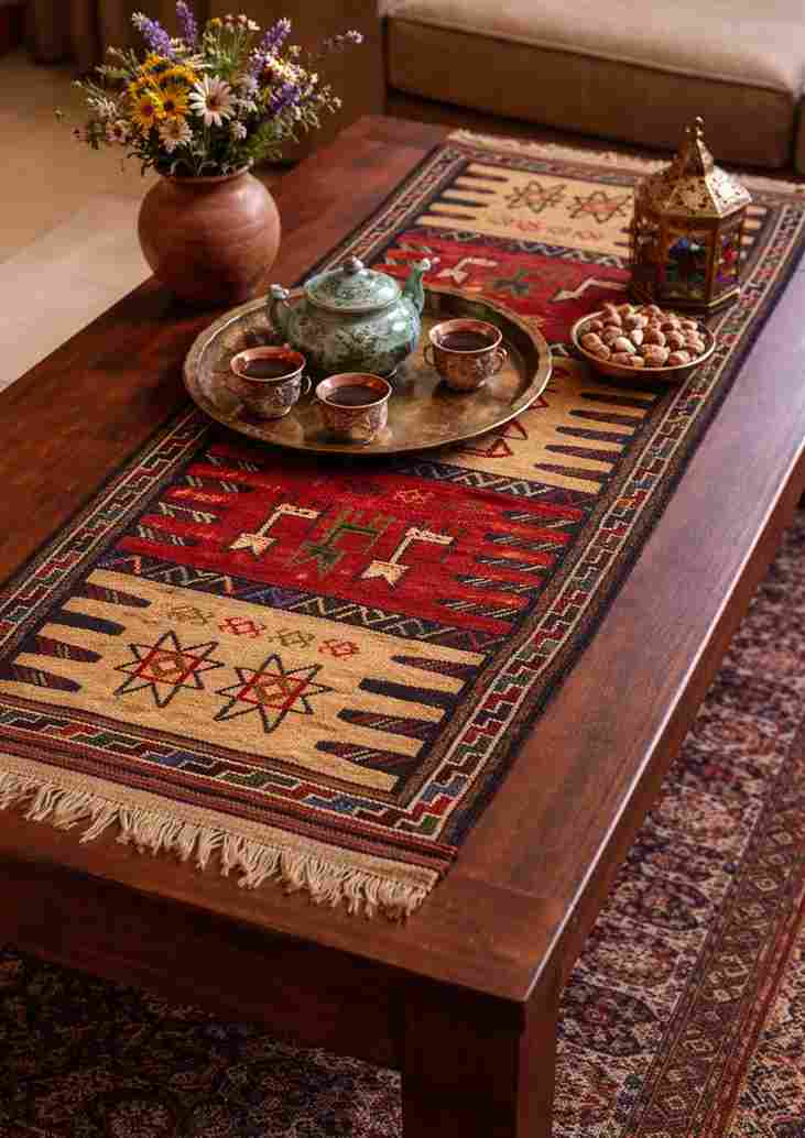 گلیم دستباف عشایری با رنگ بندی طبیعی